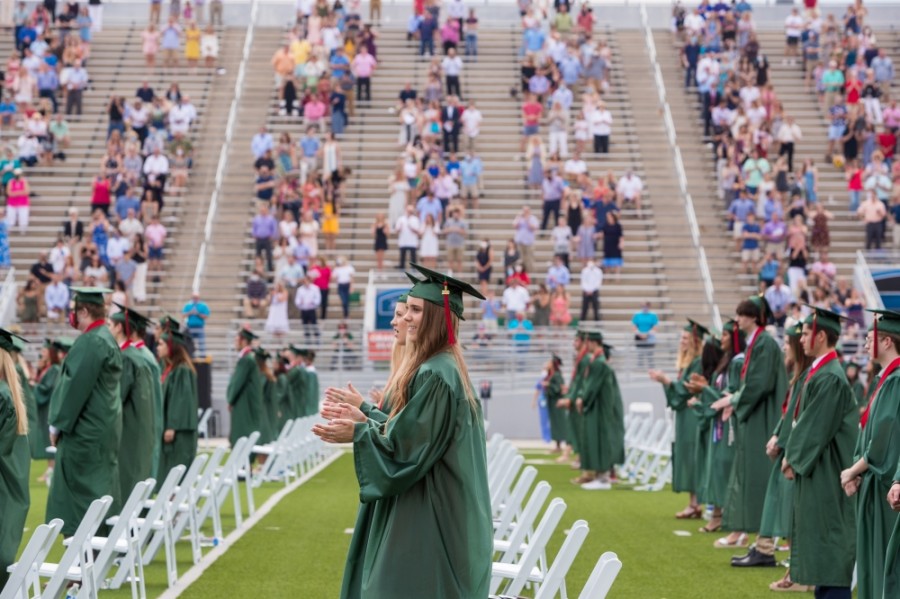 The Woodlands High School marked its 2020 commencement across two ceremonies June 2. (Courtesy Conroe ISD)