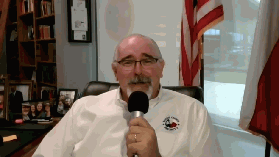 The Lake Houston Area Chamber of Commerce hosted the State of the County virtual luncheon June 23, at which Harris County Precinct 4 Commissioner Jack Cagle spoke. (Screenshot courtesy Lake Houston Area Chamber of Commerce)