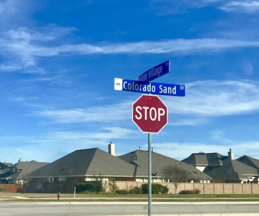 Improvements on Colorado Sand Drive are expected to go to bid for construction in summer 2021. (Kelsey Thompson/Community Impact Newspaper)