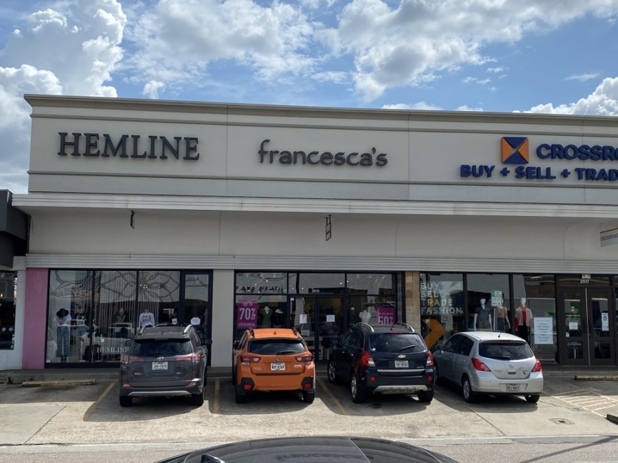Francesca’s boutique clothing store is exploring “strategic initiatives” after the company announced 2020 second quarter net sales losses. (Hunter Marrow/Community Impact Newspaper)