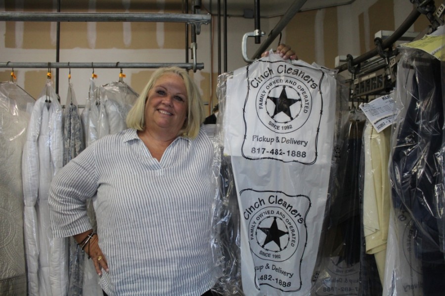 Sheri Brunson, who owns multiple Cinch Cleaners locations in Dallas-Fort Worth, has been a business owner for more than two decades, but even she is struggling with a new normal amid the COVID-19 pandemic. (Photos by Ian Pribanic/Community Impact Newspaper)