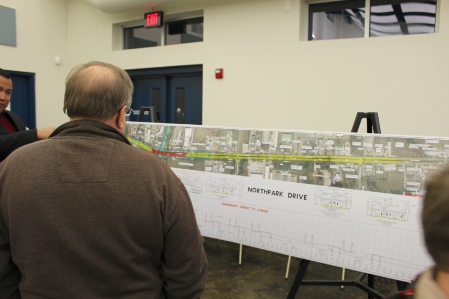 The preliminary designs for Phase 1 of the project, the Northpark Drive overpass project, were released at a public meeting in February. (Kelly Schafler/Community Impact Newspaper)