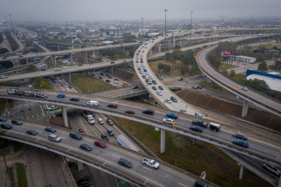 The North Houston Highway Improvement Project proposes re-routing I-45 through the East End and Fifth Ward and expanding it through the Northside. (Nathan Colbert/Community Impact Newspaper)