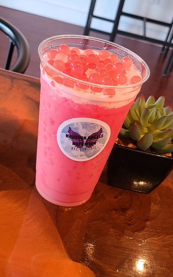 Houston Angels' Nutrition offers a selection of beverages such as the Pink Drank, a strawberry-flavored drink with 15 grams of protein and 5 grams of fiber, according to the business's Facebook page. (Courtesy Houston Angels' Nutrition)