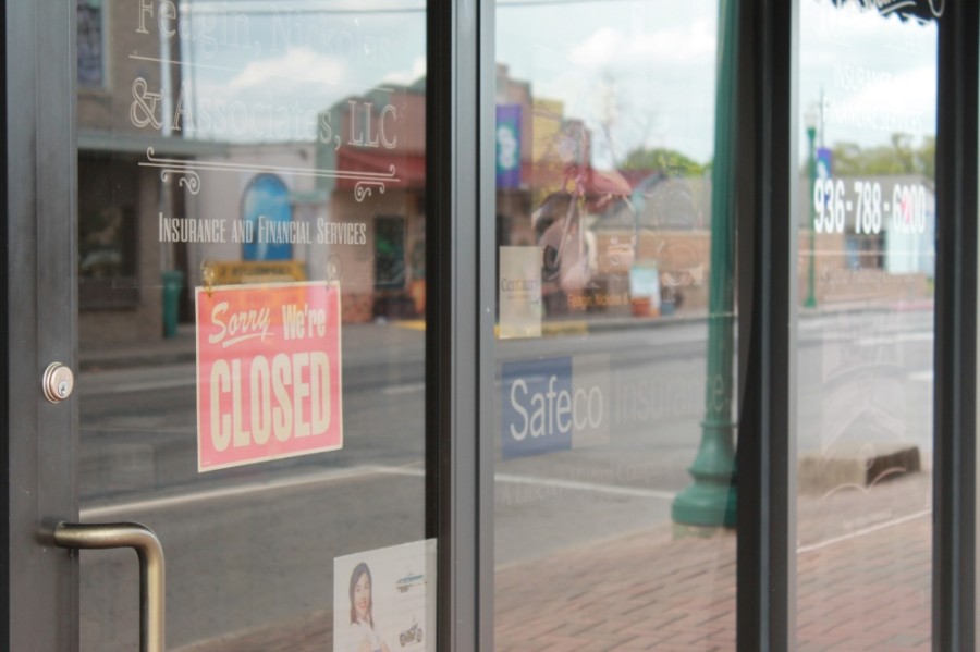 All nonessential businesses throughout the county, including in downtown Conroe, were closed in the spring, as of an April 3 story. (Andy Li/Community Impact Newspaper)
