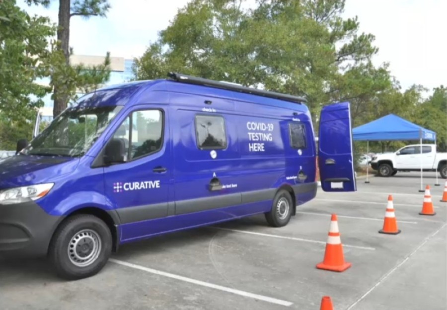 Curative mobile testing clinics are stationed at sites in the Houston, Austin and Dallas metropolitan areas, including in The Woodlands. (Courtesy The Woodlands Township)