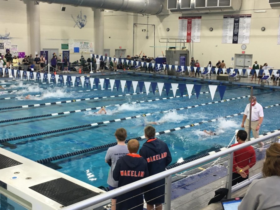 Frisco ISD swimmers competed in a districtwide meet inside the Bruce Eubanks Natatorium in January. (Courtesy Frisco ISD)