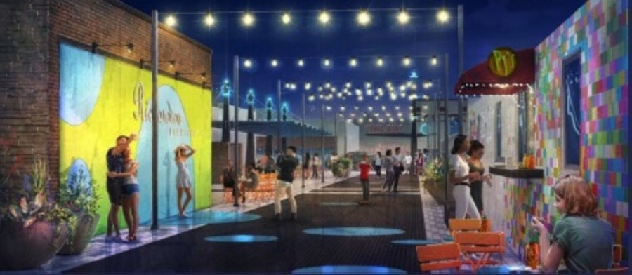 A repurposing of the Polk Street alley is proposed for inclusion in the bond. This conceptual rendering shows what that project could look like but is intended for discussion purposes only, Deputy City Manager Don Magner said. (Courtesy city of Richardson)