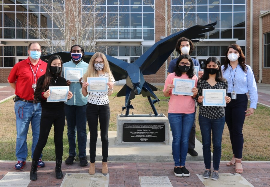 From left: Esther Jin, Surya Chinnappa, Sophie Snapp, Sarayu Parthasarathy, Adam Colman and Zahra Virani worked with Clear Creek ISD officials to form the district's safety plans for the 2020-21 school year amid the coronavirus pandemic. (Courtesy of Clear Creek ISD)