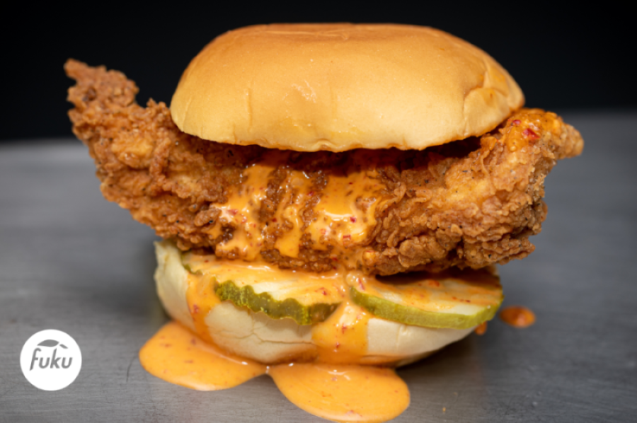 The Spicy Fried Chicken Sando is one of several offerings on Fuku's menu. (Courtesy Fuku)