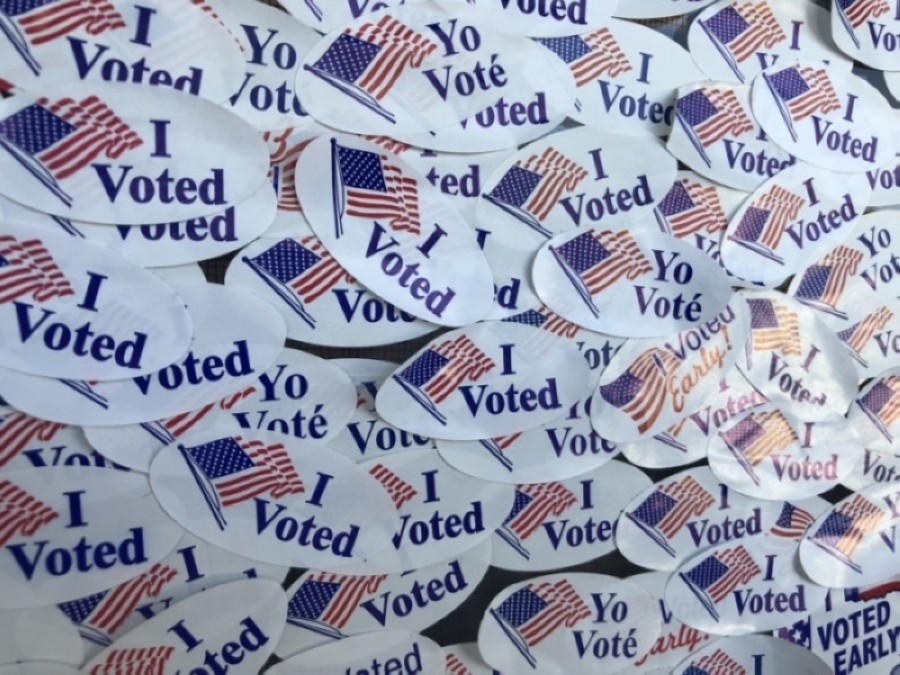Voting stickers.
