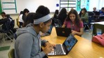 Students on computers.