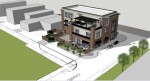 The first floor of the proposed project will consist of commercial space, while the second floor will include office space, and the third floor will be an events space. (Rendering courtesy Nack Development)