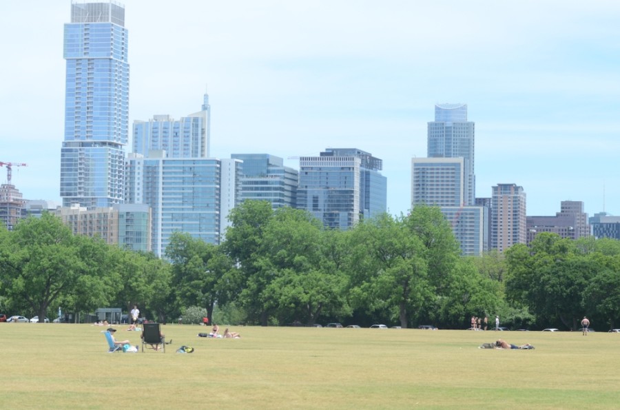 Photo of the Austin skyline from Zilker Park