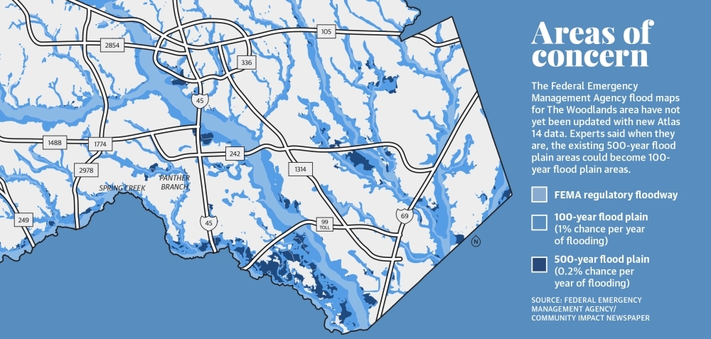 Montgomery County Fema Flood Map Drainage, Flood Planning Efforts Seek Funding In The Woodlands And South Montgomery  County | Community Impact