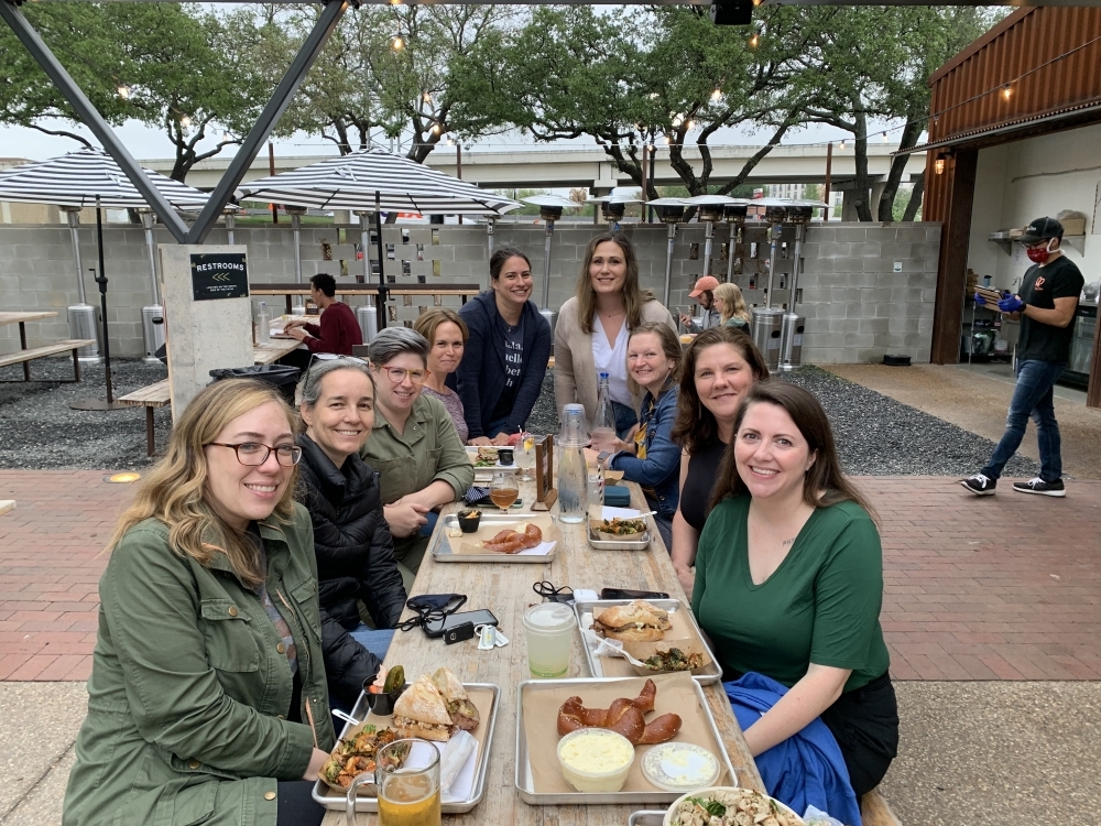 Volunteers of Austin Vaccine Angels gathered after becoming fully vaccinated. (Courtesy Jodi Holzband)