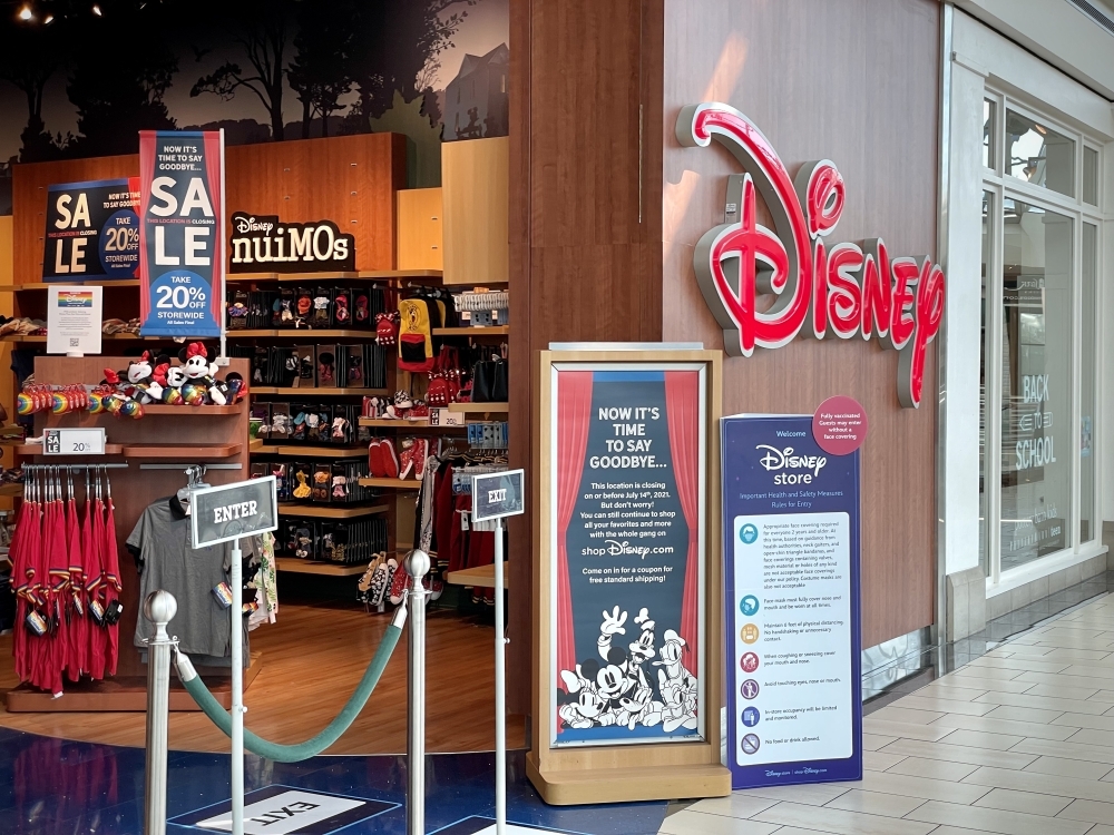The Disney Store will close July 14 inside Stonebriar Centre mall, 2601 Preston Road, Frisco. (Matt Payne/Community Impact Newspaper)
