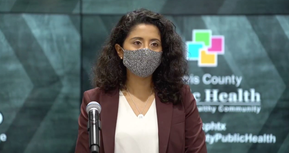 Harris County Judge Lina Hidalgo is pleading with residents to be more vigilant, asking all residents to start wearing masks again in indoor settings and asking those who are vaccinated to urge their friends who are not to get the shot. (Screenshot Courtesy Facebook)