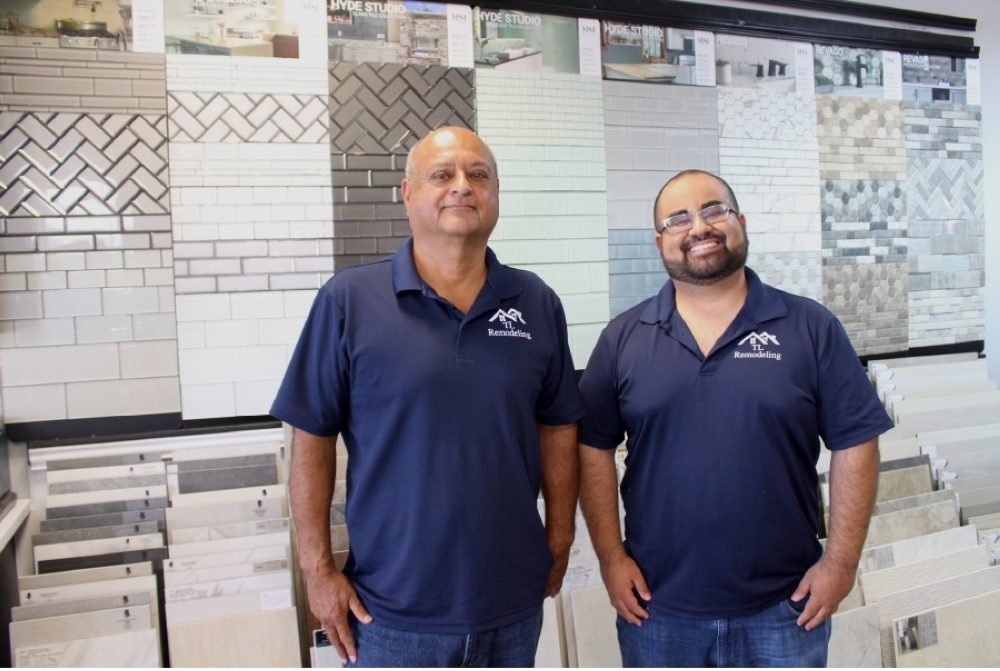 Father-and-son duo Peter (left) and Pedro Garcia run TL Remodeling. (Olivia Lueckemeyer/Community Impact Newspaper)