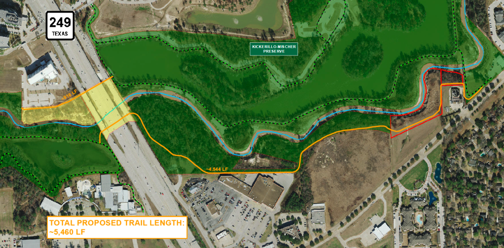 The trail will form a loop that is about 5,460 linear feet. (Courtesy Harris County Precinct 4)