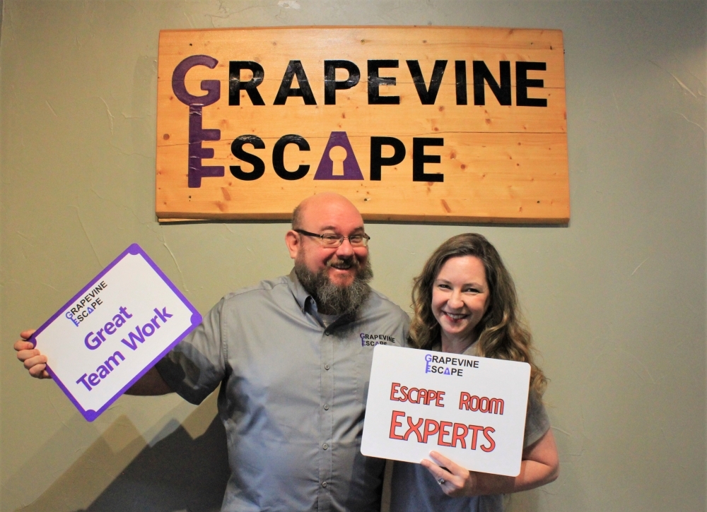 Russell and Amber Sebastian opened The Grapevine Escape in 2014. (Sandra Sadek/Community Impact Newspaper)