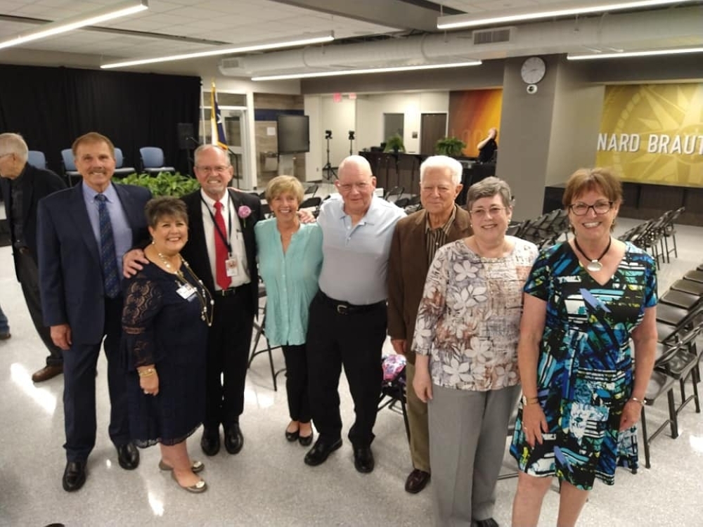 Cy-FARE member Leonard Brautigam (third from left) was celebrated as the campus namesake for the Leonard Brautigam Center this spring. (Courtesy Cy-FARE)