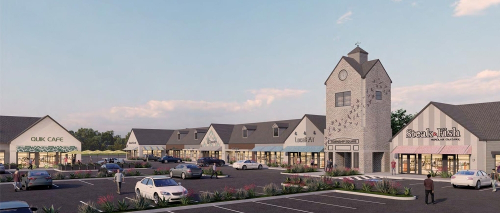 Township Square Shopping Plaza will undergo a series of renovations during a redesign spearheaded by KM Realty Investment Trust Inc. (Courtesy KM Realty)