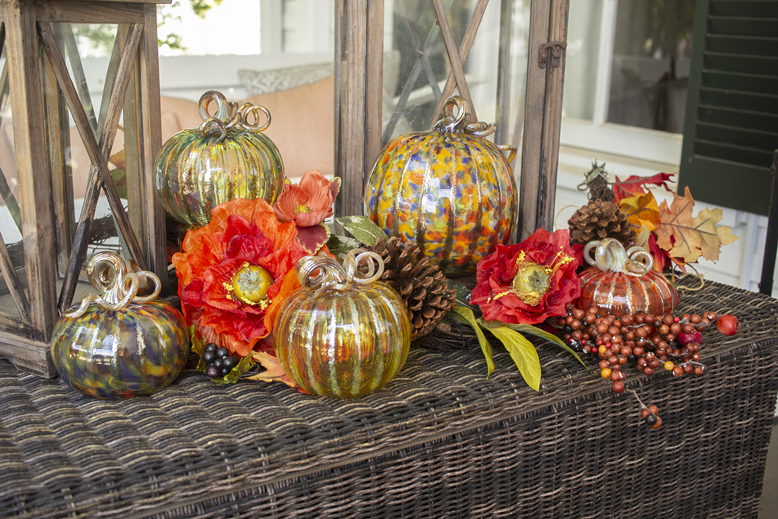 These are just an example of some of the glass pumpkins that will be on display in the pumpkin patch. (Photo courtesy Wimberley Glassworks)