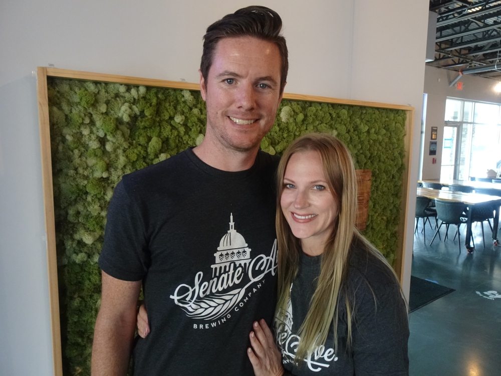 Andrew and Michelle Mitcham opened Senate Avenue Brewing Company in October 2020. (Emily Jaroszewski/Community Impact Newspaper)