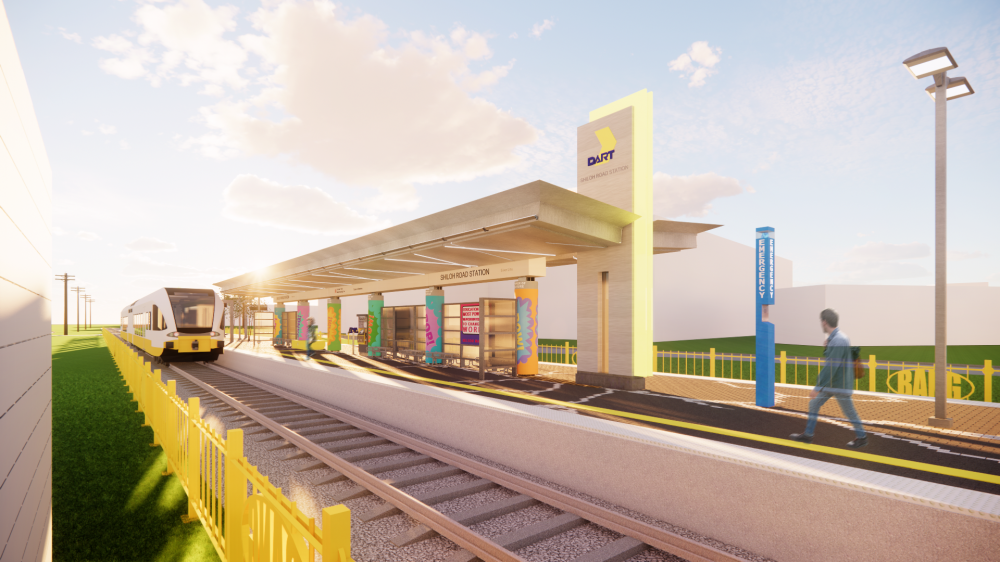Shiloh Road Station is the easternmost station in the Silver Line Corridor.  (Courtesy of DART)