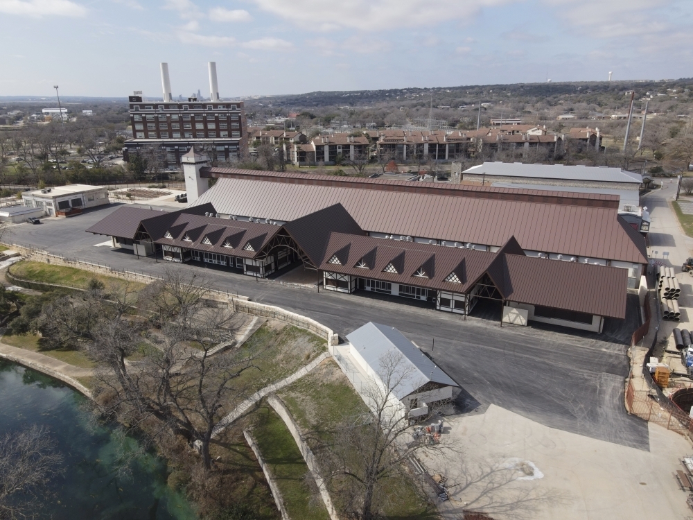 The 17,000-square-foot Marktplatz building to be used for Wurstfest ended up being about a $12 million investment. (Community Impact Newspaper staff)