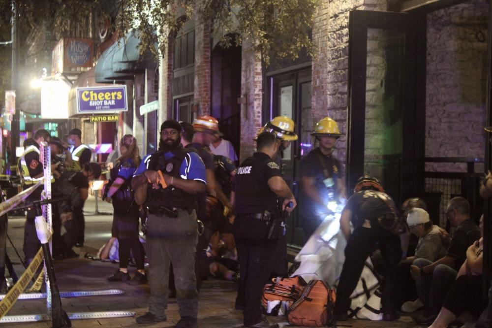 First responders conducted a live training exercise along Sixth Street in August. (Ben Thompson/Community Impact Newspaper)