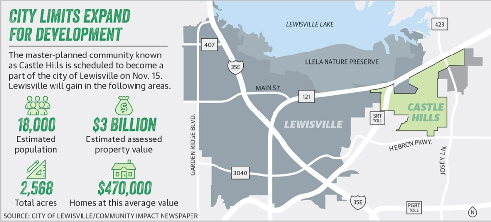 This map shows the area of Castle Hills, which will become a part of the city of Lewisville once annexation is completed. (Community Impact Newspaper)