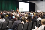 More than 500 people attended the Sept. 23 forum in The Woodlands on incorporation. (Andrew Christman/Community Impact Newspaper)