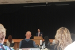 Friendswood ISD Superintendent Thad Roher address the attendees. (Sierra Rozen/Community Impact Newspaper)
