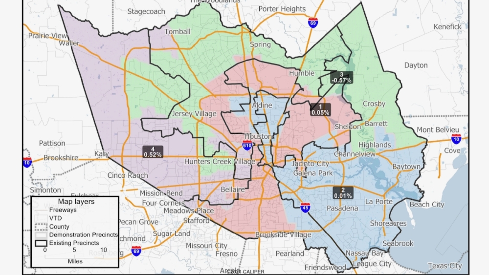 Harris County commissioners redraw precinct lines for the next decade