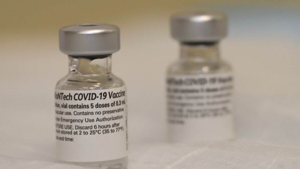 Photo of two Pfizer vaccine vials
