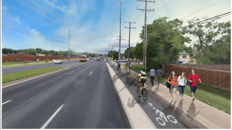 The project, funded by the 2016 mobility bond, runs from Menchaca Road to South First Street on Slaughter Lane. (Courtesy Austin Corridor Program Office)