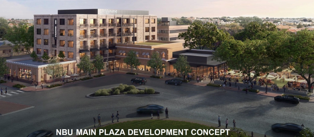 The Mainzer was proposed to incorporate a downtown hotel, parking garage, restaurant, bar and social garden. (Image courtesy New Braunfels Utilities)