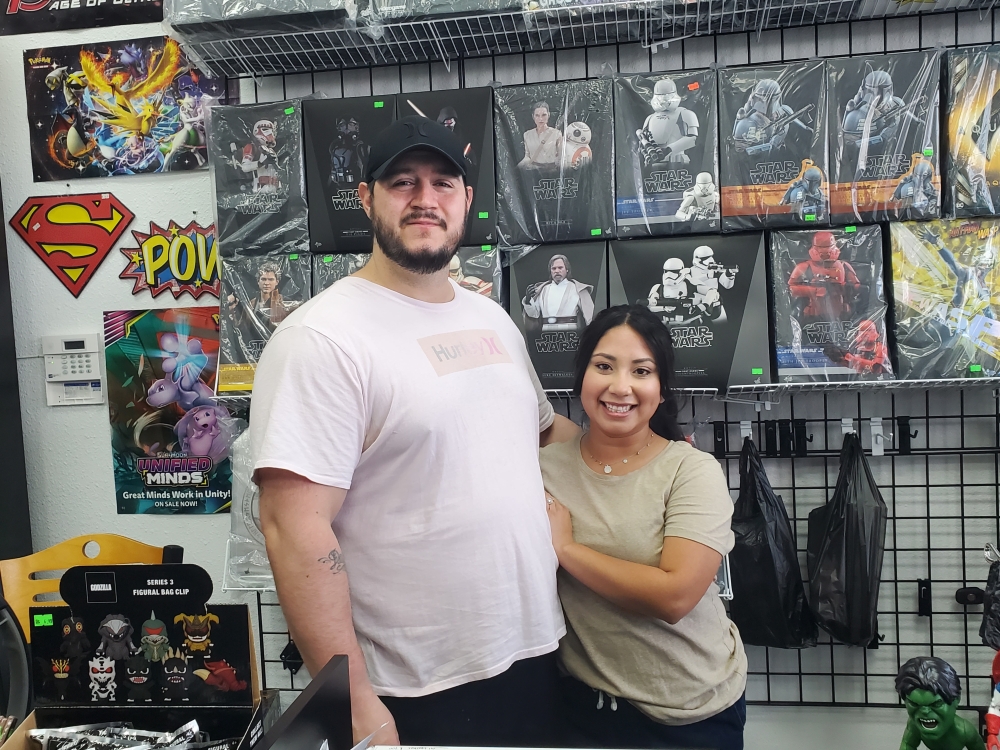Stephen and Daisy Jackson opened Stephen's Collectibles in 2018. (Jarrett Whitener/ Community Impact)