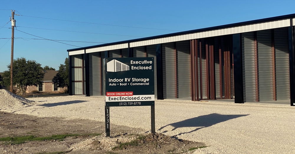 Executive Enclosed Boat & RV Storage is now taking reservations for its 50-foot storage units at 1531 Red Bud Lane, Round Rock. (Brooke Sjoberg/Community Impact Newspaper)