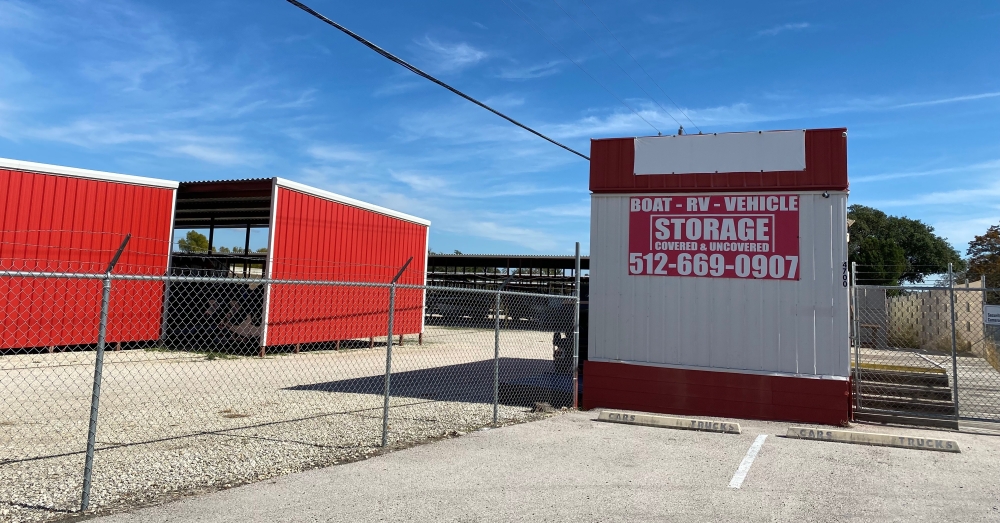 Sam Bass Covered Storage, located at 4700 Sam Bass Road, Round Rock, will close Dec. 31. (Brooke Sjoberg/Community Impact Newspaper)