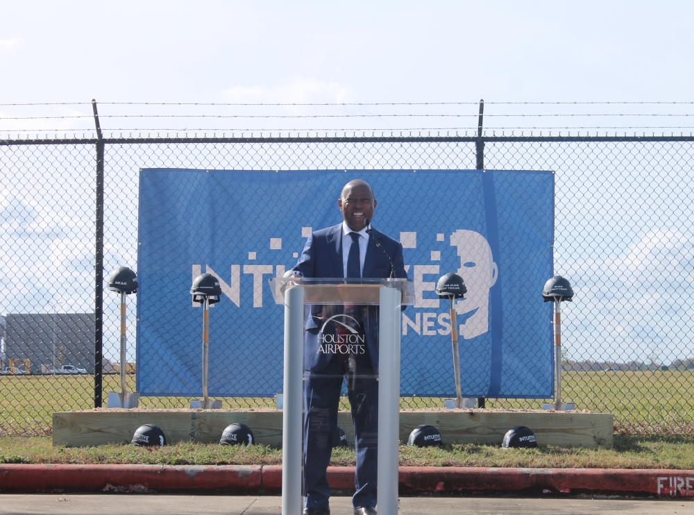 The work done by Clear Lake aerospace company Intuitive Machines will be instrumental in cementing Houston's position as "the leader in the space race to the moon and beyond,” Houston Mayor Sylvester Turner said at a groundbreaking event Dec. 2. (Colleen Ferguson/Community Impact Newspaper)