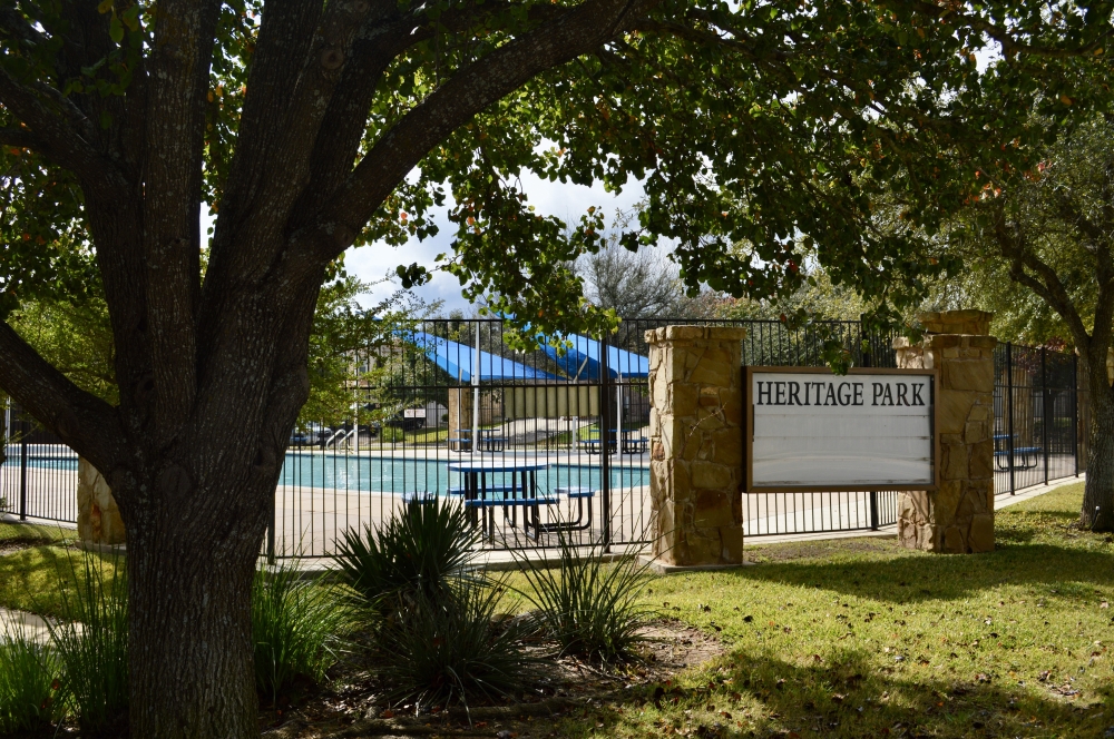 The neighborhood has a pool, clubhouse and playground on Heritage Park Drive. 