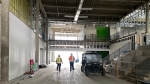 high school lobby under construction