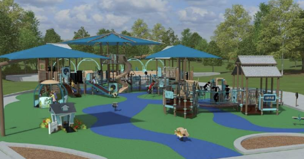 Bear Branch Park, located at 5200 Research Forest Drive, The Woodlands, closed for renovations Nov. 29 and will reopen April 1 as an inclusive playground. (Courtesy The Woodlands Township)
