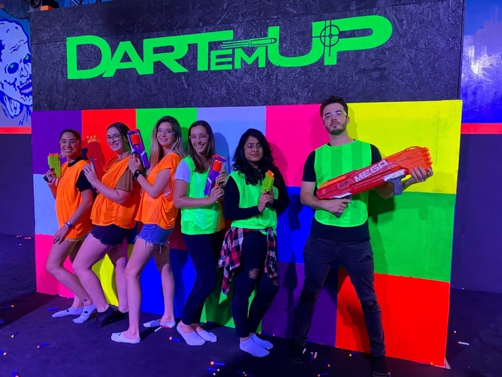 Dart'em Up offers a full Nerf blaster and dart arsenal and a variety of game modes, including capture the flag and freeze tag. (Courtesy Dart'em Up)