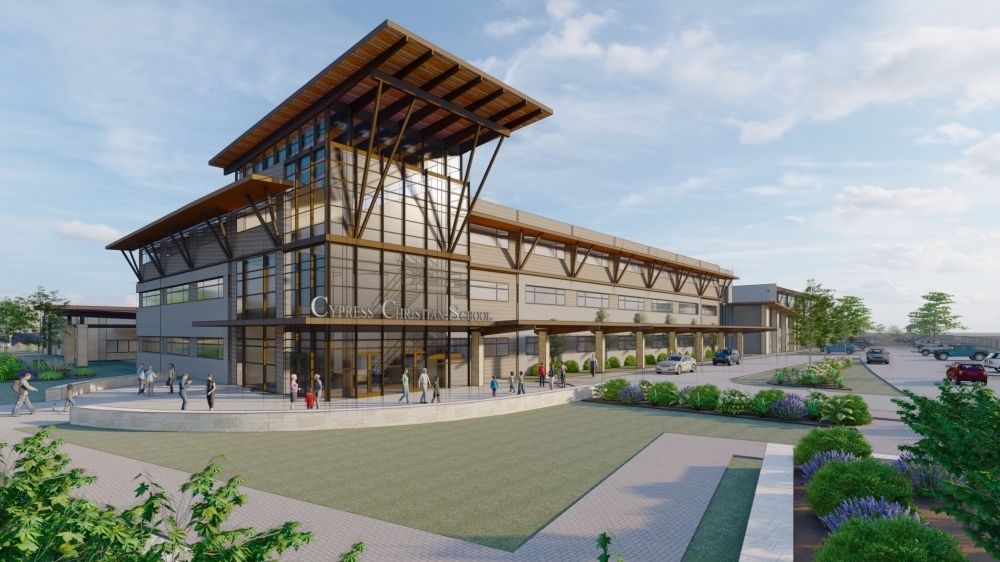 Cypress Christian School is moving to Bridgeland in 2025. (Rendering courtesy Cypress Christian School)
