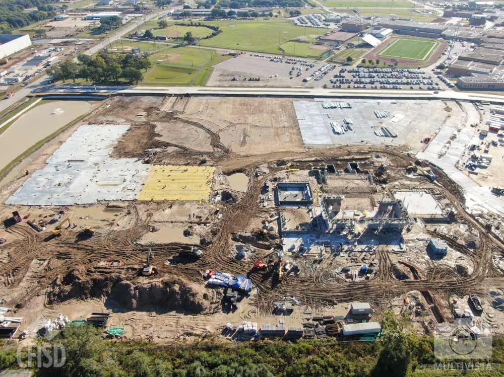 The new districtwide administration building and Visual & Performing Arts Center are located next to Cy-Fair High School (Courtesy Cy-Fair ISD)