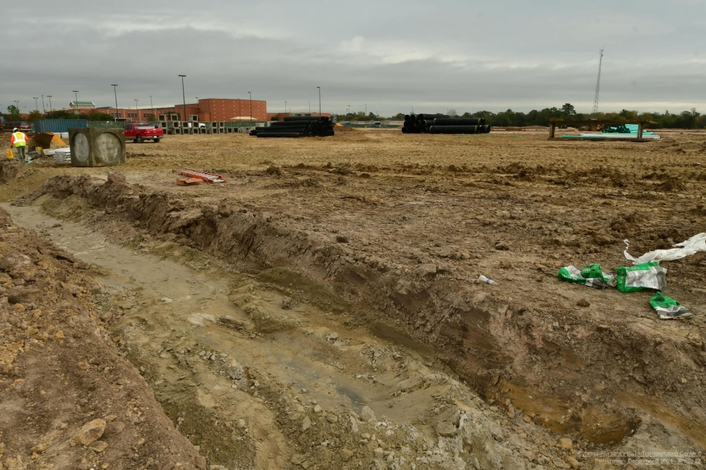 A new transportation center is under construction near Cypress Woods High School. (Courtesy Cy-Fair ISD)